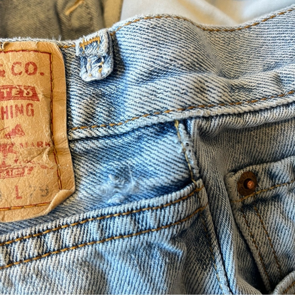 Levis 505 straight leg Vintage Y2K jeans 34 x 29 Light blue wash Mens Denim - Picture 8 of 8